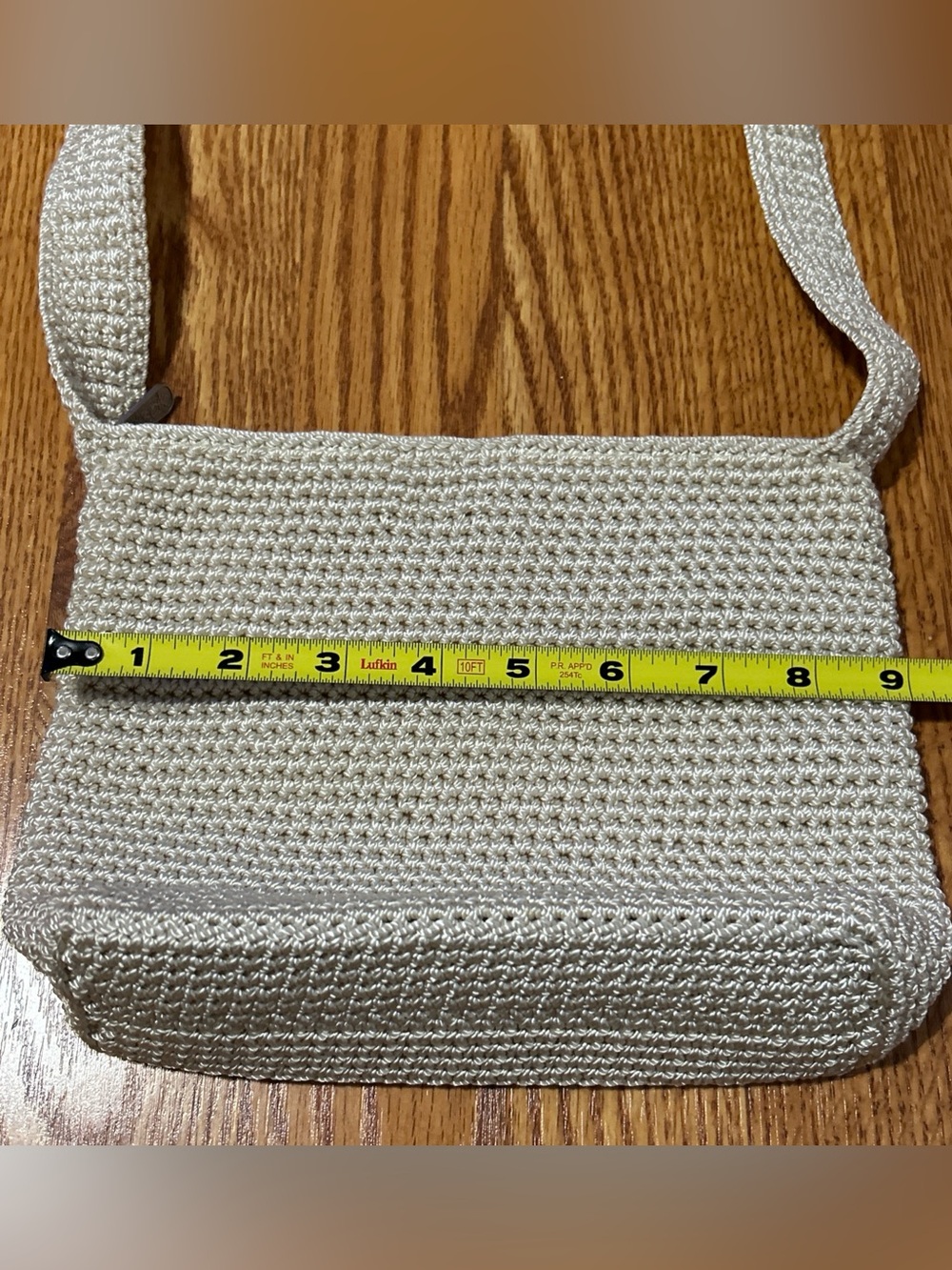 The Sak Creamy Beige Mini Crochet Crossbody Zipper Boho Festive Chic Bag - Picture 7 of 13